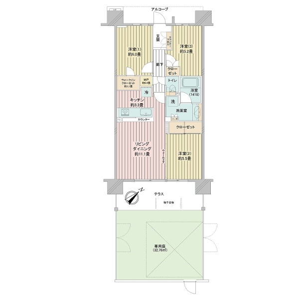 ザ・ガーデンズ東京王子カームコートの間取図
