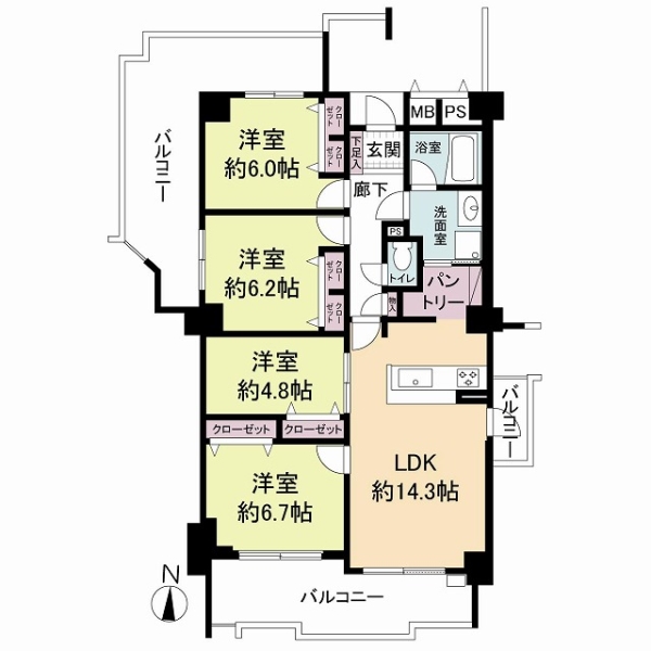 セントポリア北大阪ヴィゾン弐番館の間取図