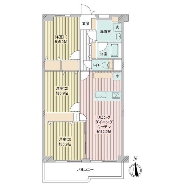 大島スカイハイツの間取図