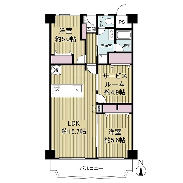 メガロコープ一号棟の間取図