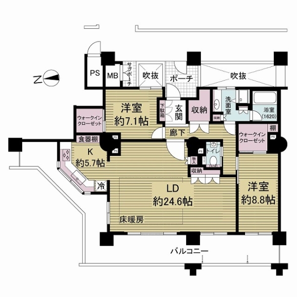 コムズシティ野江Ｄ棟の間取図