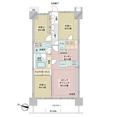 パークホームズ武蔵新城フィールドレジデンスの間取図