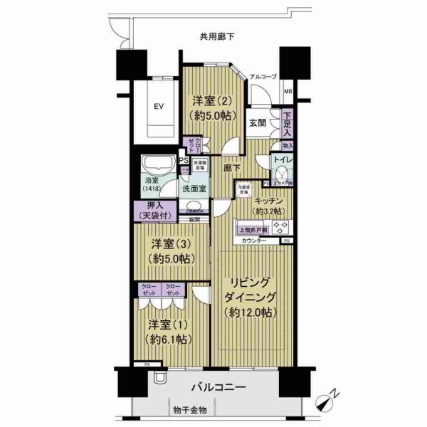 リビオ海浜幕張ラヴィアンコートの間取図