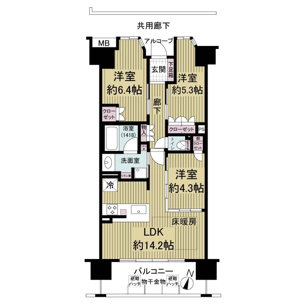 ジェイグランシティ塚本の間取図