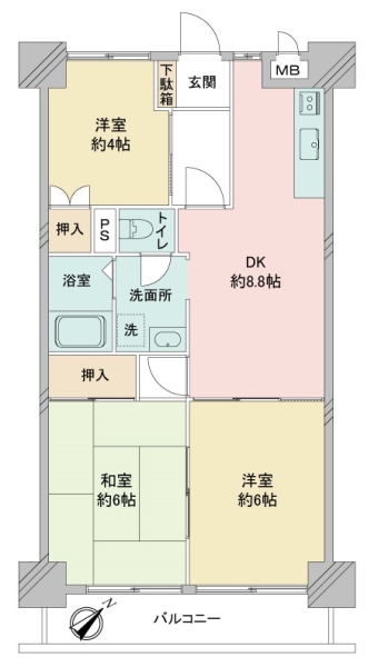 ライフピア春日部第3の間取図