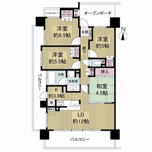 ファミリアーレ潮見が丘の間取図