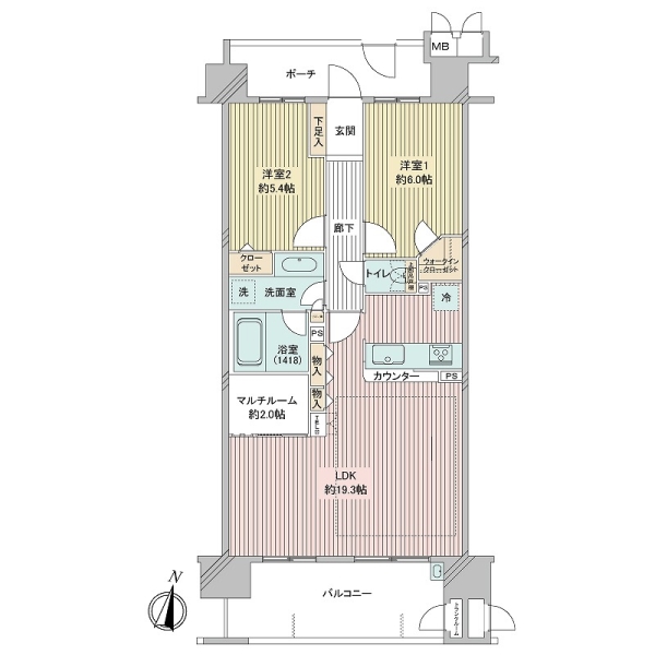 エンゼル茅ヶ崎テラスの間取図