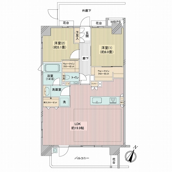 クリオ西横浜ブライトマークスの間取図