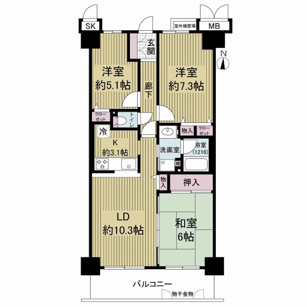 フェアコート大阪城公園の間取図