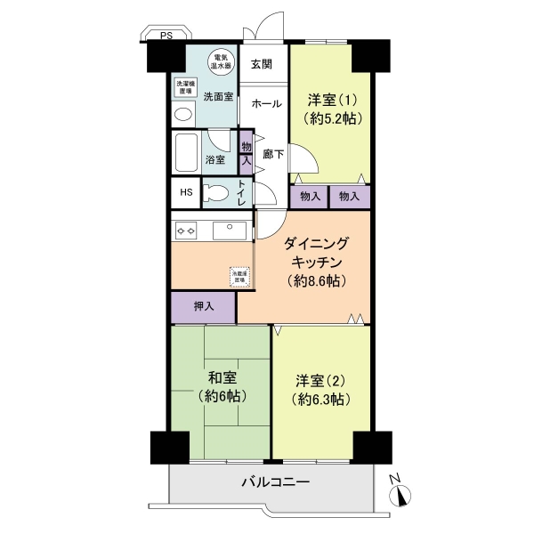 泉北星和台コーポラスの間取図