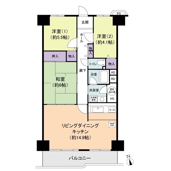 泉北星和台コーポラスの間取図