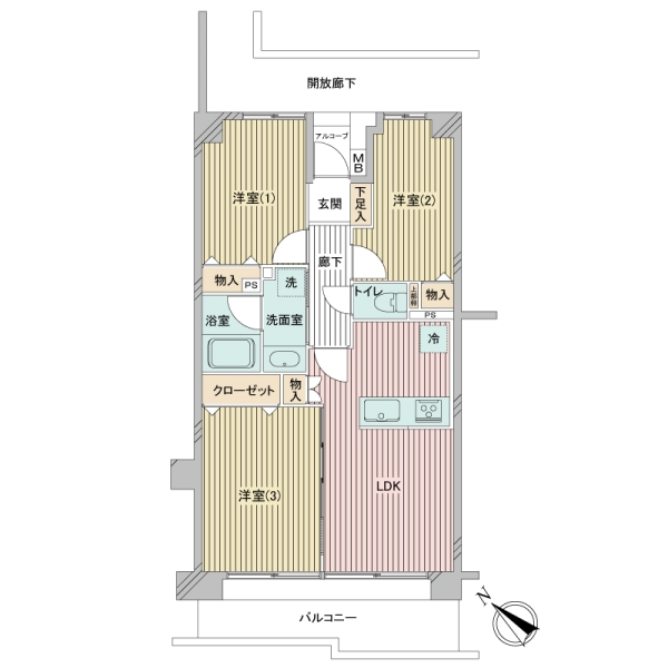 コスモ港南台の間取図