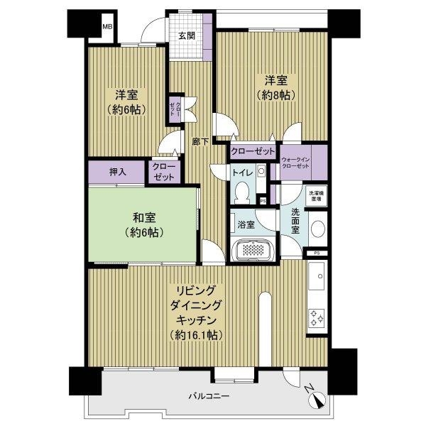 プランヴェールＥＸサザンウィングの間取図