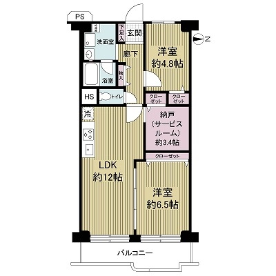 若江岩田スカイハイツの間取図