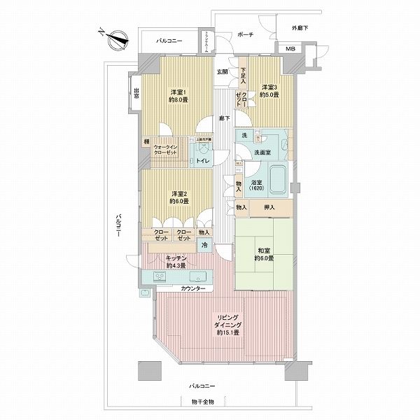 ニュートンプレイスサウスコートの間取図