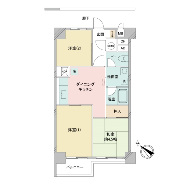 川口ハイツの間取図