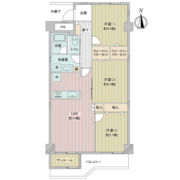 エバーグリーン川口の間取図