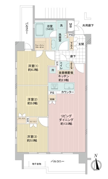 ベルフール川崎大師の間取図
