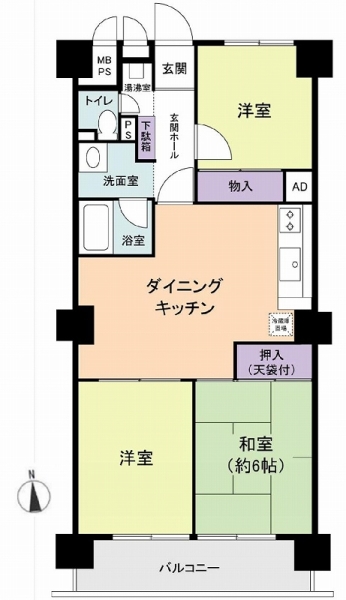 日商岩井新小岩マンションの間取図