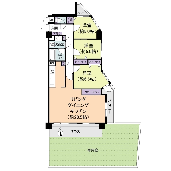 ロイヤルマンション別府六の間取図