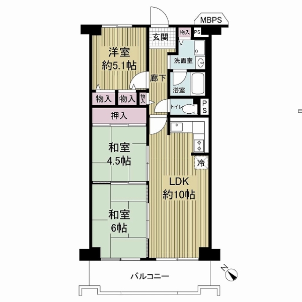 メゾンドール緑橋の間取図