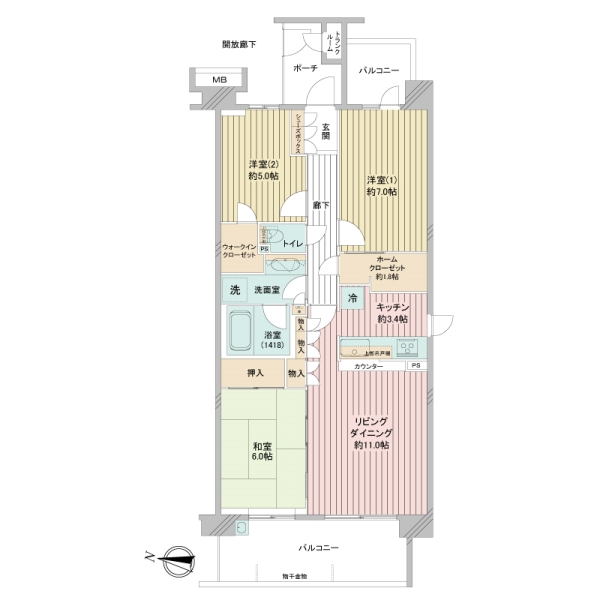 ガーデン横浜鴨居の間取図