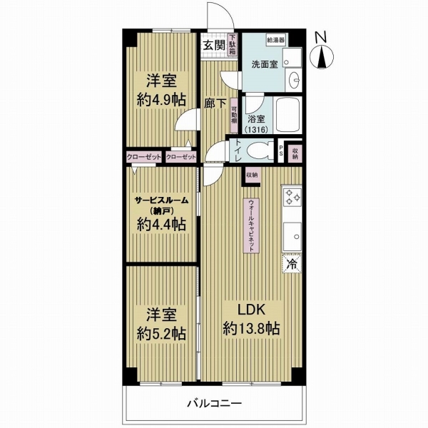 五反野第三スカイハイツの間取図