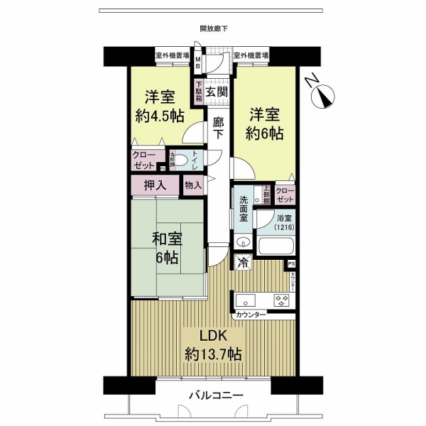 ファミールハイツ京都伏見ステージ１の間取図