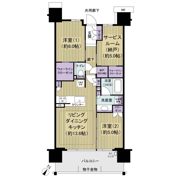 シティテラス新小岩の間取図