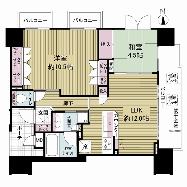 ランズ北田辺の間取図