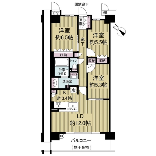 セントアイナ藤が丘の間取図