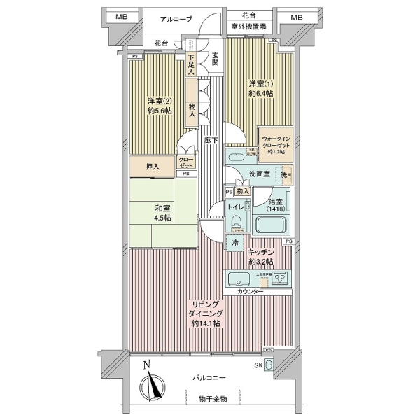 グランドメゾン狛江I棟の間取図