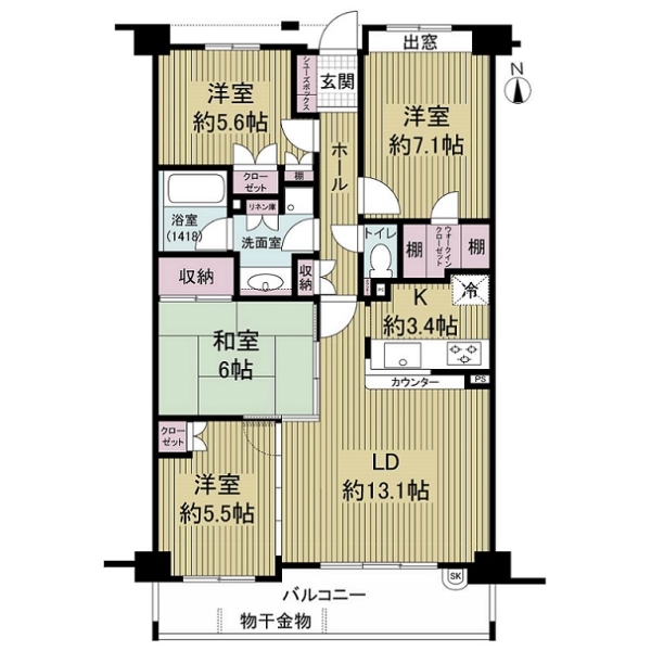 メイツ西山本通の間取図