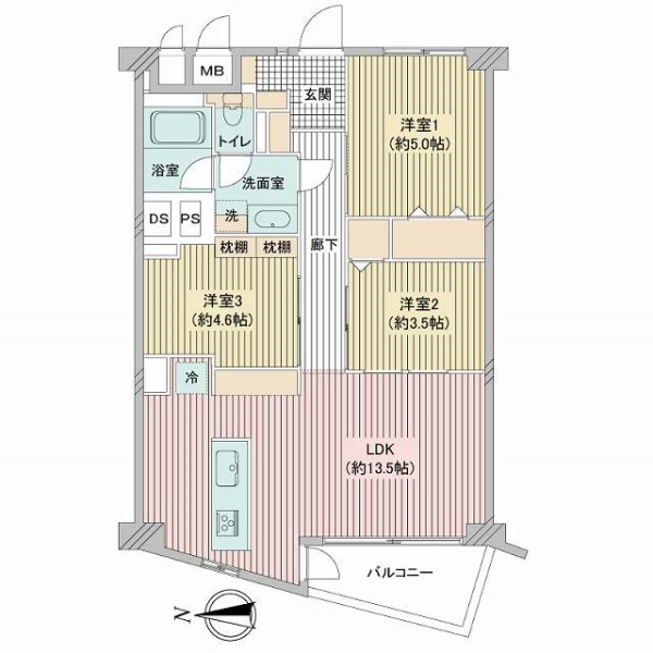日生三鷹マンションの間取図