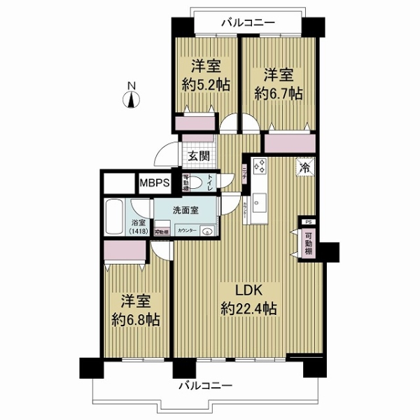 桜第三コーポの間取図