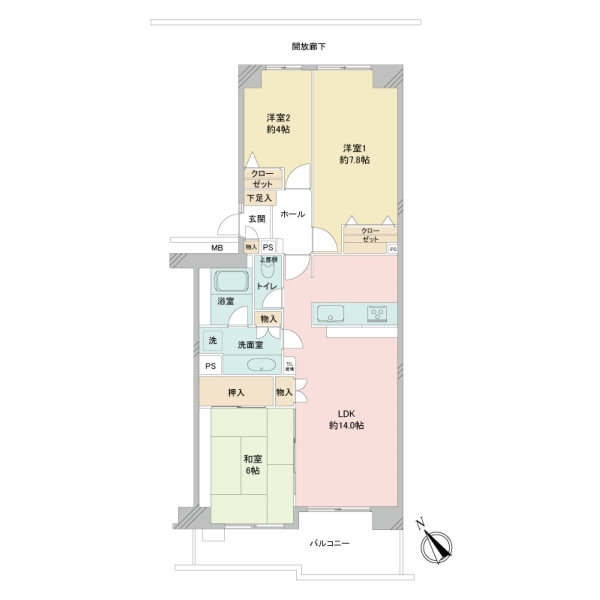 ヒルズ南戸塚プリメゾン１号棟の間取図