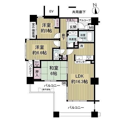 セントラル江坂垂水町の間取図