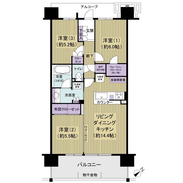 ザ・ガーデンズ東京王子カームコートの間取図