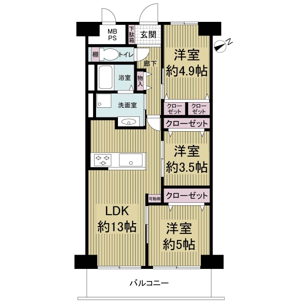 南海住吉清水丘グリーンハイツの間取図