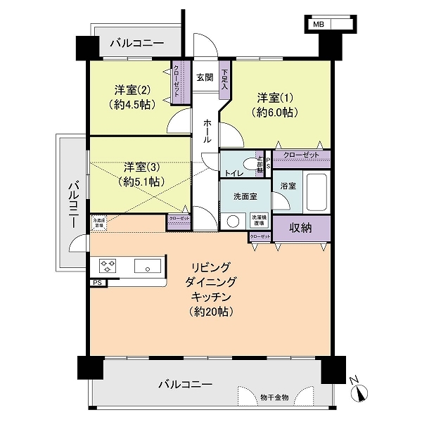 アンピール箱崎東ＩＩの間取図
