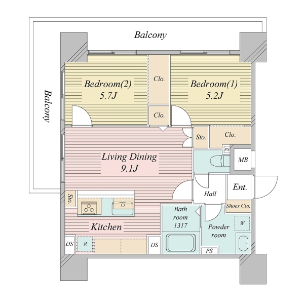 登戸ハイデンスの間取図