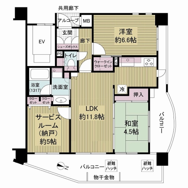 プレステージ神戸熊内パークアベニューの間取図
