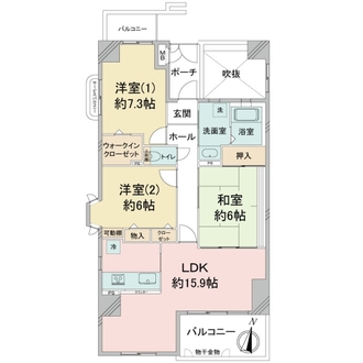 エンゼルハイムリバーサイド武庫川の間取図