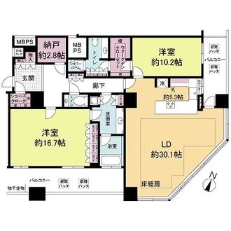 クロスタワー大阪ベイの間取図