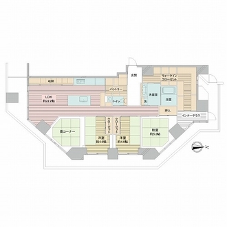夕陽丘イクスの間取図