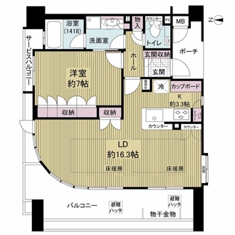 グランアッシュ梅田ヴィークスの間取図