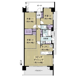 ライオンズ新船橋サーパスレジデンスの間取図