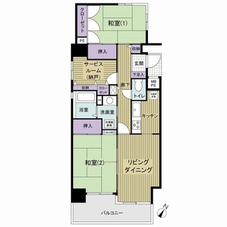 向島パークハイツ第２の間取図
