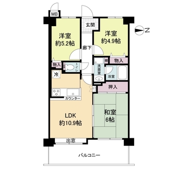 サングレール住之江公園の間取図