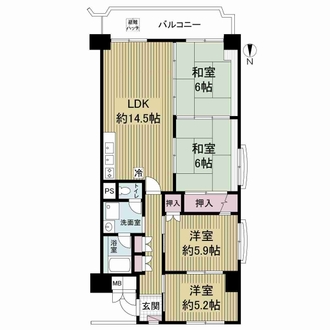 六番町スワローハイツの間取図